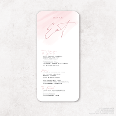 Oscar: Baptism Menu Card