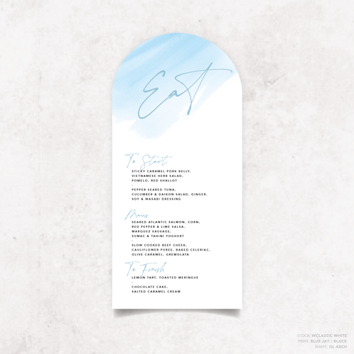 Oscar: Baptism Menu Card