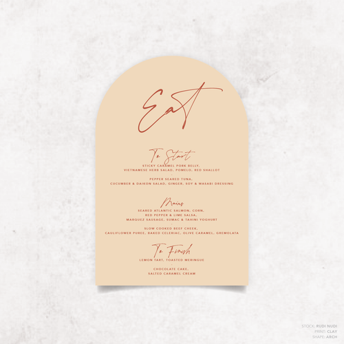 Oscar: Baptism Menu Card