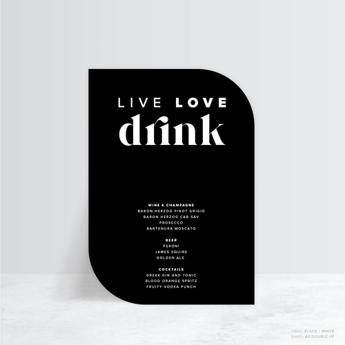 Roses: Wedding Bar Sign