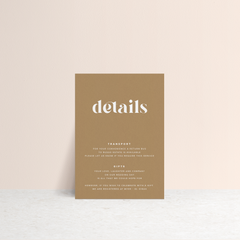Roses: Wedding Info Card