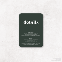 Roses: Wedding Info Card