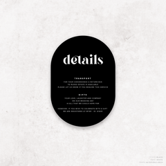 Roses: Wedding Info Card