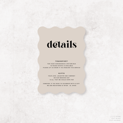 Roses: Wedding Info Card