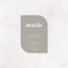 Roses: Wedding Info Card