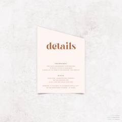 Roses: Wedding Info Card