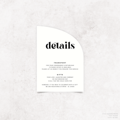 Roses: Wedding Info Card