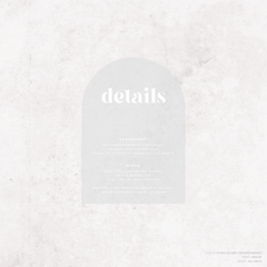 Roses: Wedding Info Card