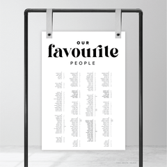 Roses: Wedding Seating Chart