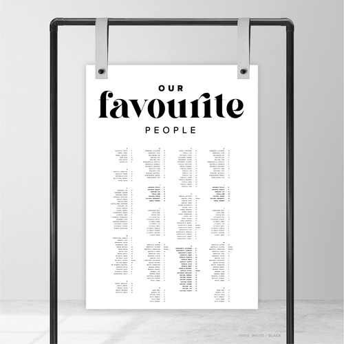 Roses: Wedding Seating Chart