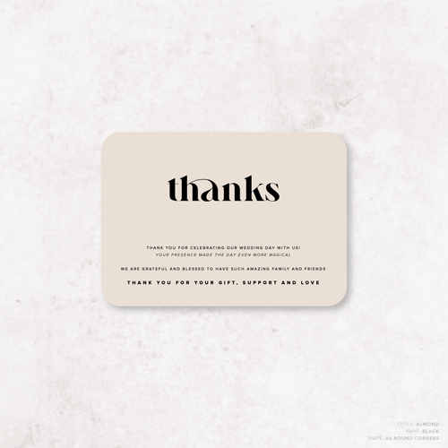 Roses: Wedding Thank You Card