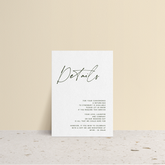 Seabrook: Wedding Info Card