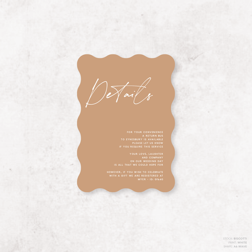 Seabrook: Wedding Info Card