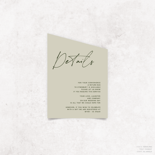 Seabrook: Wedding Info Card