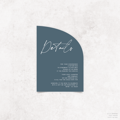 Seabrook: Wedding Info Card