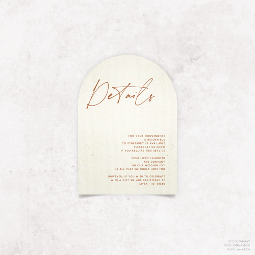 Seabrook: Wedding Info Card