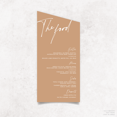 Seabrook: Wedding Menu