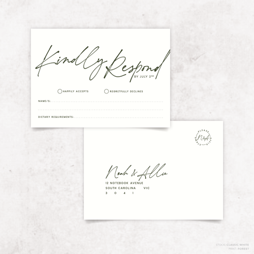 Seabrook: Wedding RSVP Card