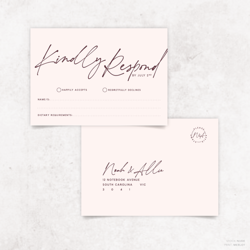Seabrook: Wedding RSVP Card