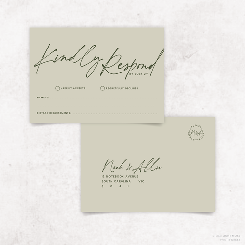 Seabrook: Wedding RSVP Card