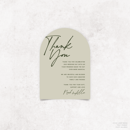 Seabrook: Wedding Thank You Card