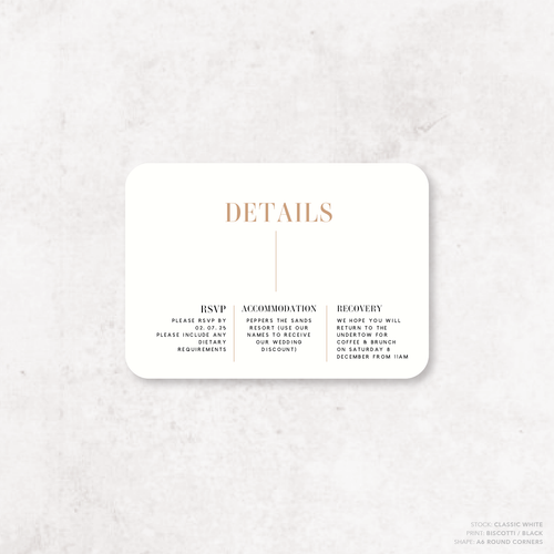 Serendipity: Wedding Info Card