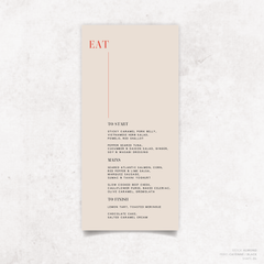 Serendipity: Wedding Menu