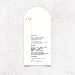 Serendipity: Wedding Menu