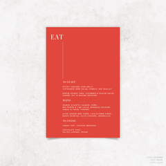 Serendipity: Wedding Menu