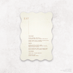 Serendipity: Wedding Menu