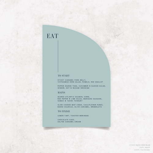 Serendipity: Wedding Menu