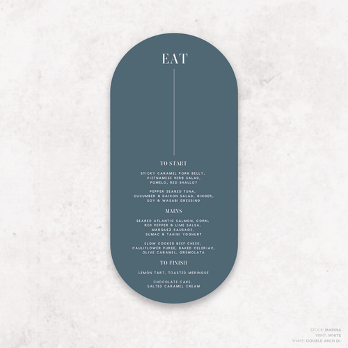 Serendipity: Wedding Menu