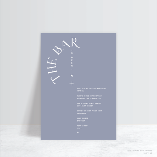 Starry: Wedding Bar Sign