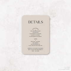 Starry: Wedding Info Card