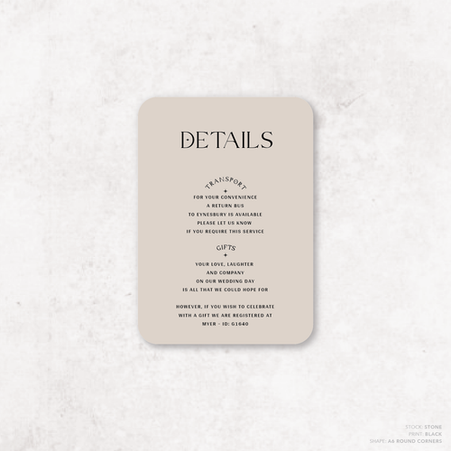 Starry: Wedding Info Card