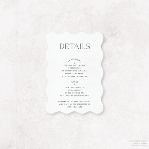 Starry: Wedding Info Card