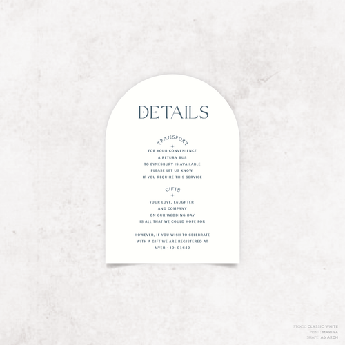 Starry: Wedding Info Card