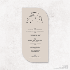 Starry: Wedding Menu