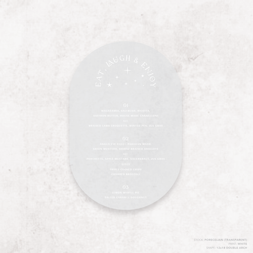 Starry: Wedding Menu