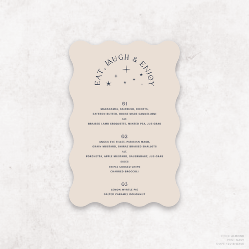 Starry: Wedding Menu