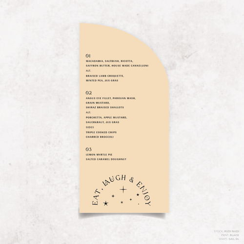 Starry: Wedding Menu