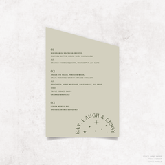 Starry: Wedding Menu