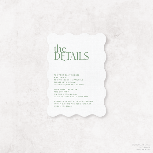 Wolfsbane: Wedding Details Card