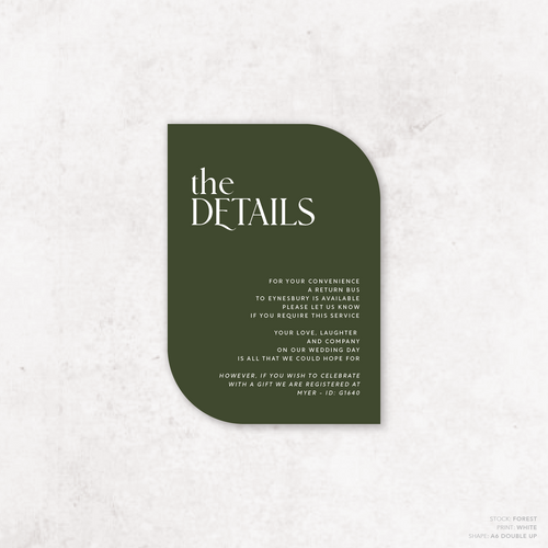 Wolfsbane: Wedding Details Card