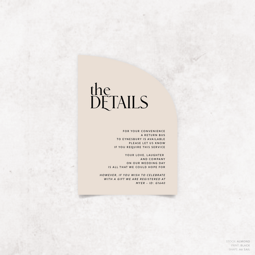 Wolfsbane: Wedding Details Card