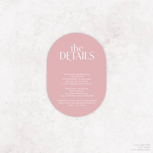 Wolfsbane: Wedding Details Card