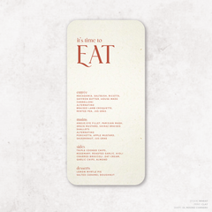 Wolfsbane: Wedding Menu