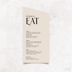 Wolfsbane: Wedding Menu