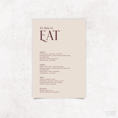 Wolfsbane: Wedding Menu