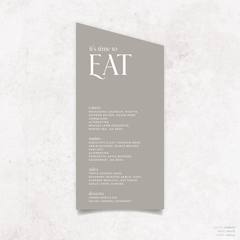 Wolfsbane: Wedding Menu